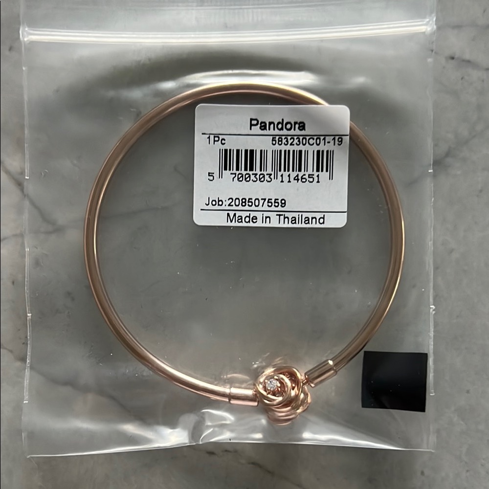 Pandora Moments Encircled Clasp Bangle
14k rose gold plating